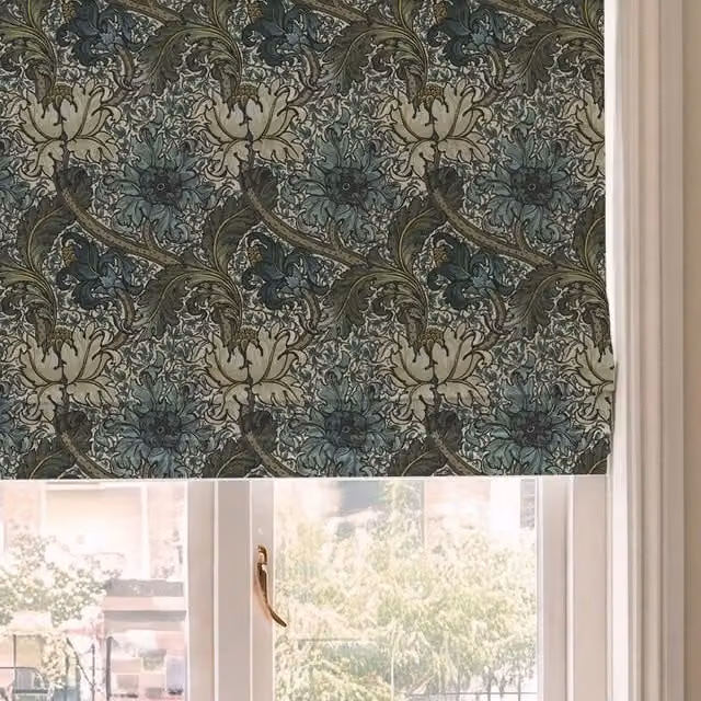 HOUSE Llewelyn-Bowen Morris Major Printed Made To Measure Blackout Roman Blind in Glacier Multicolour