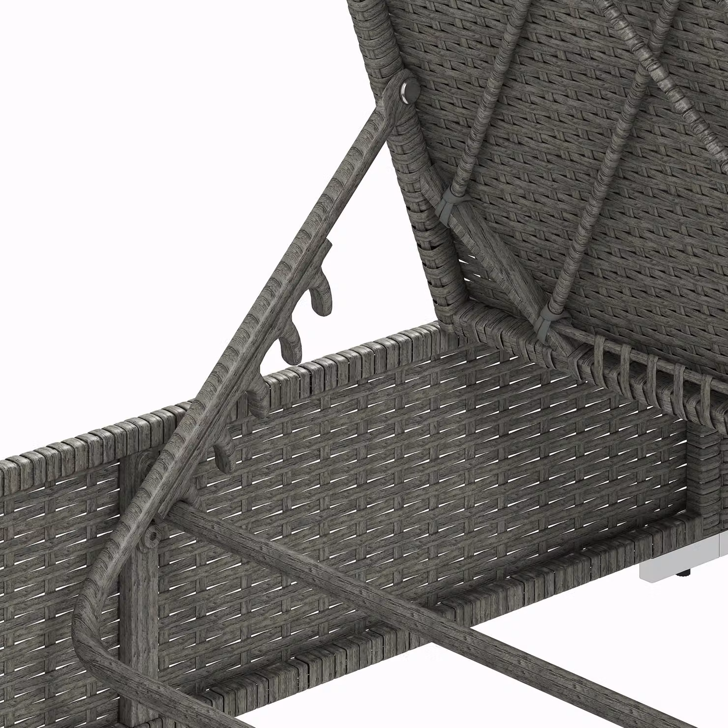 Outsunny Rattan Sun Lounger with Weatherproof Cushion in Grey – 8