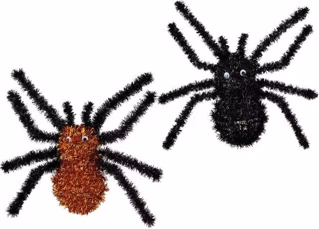 VFM e-Store Halloween Tinsel Spider Party Decorations in Black and Orange, 4 Pack
