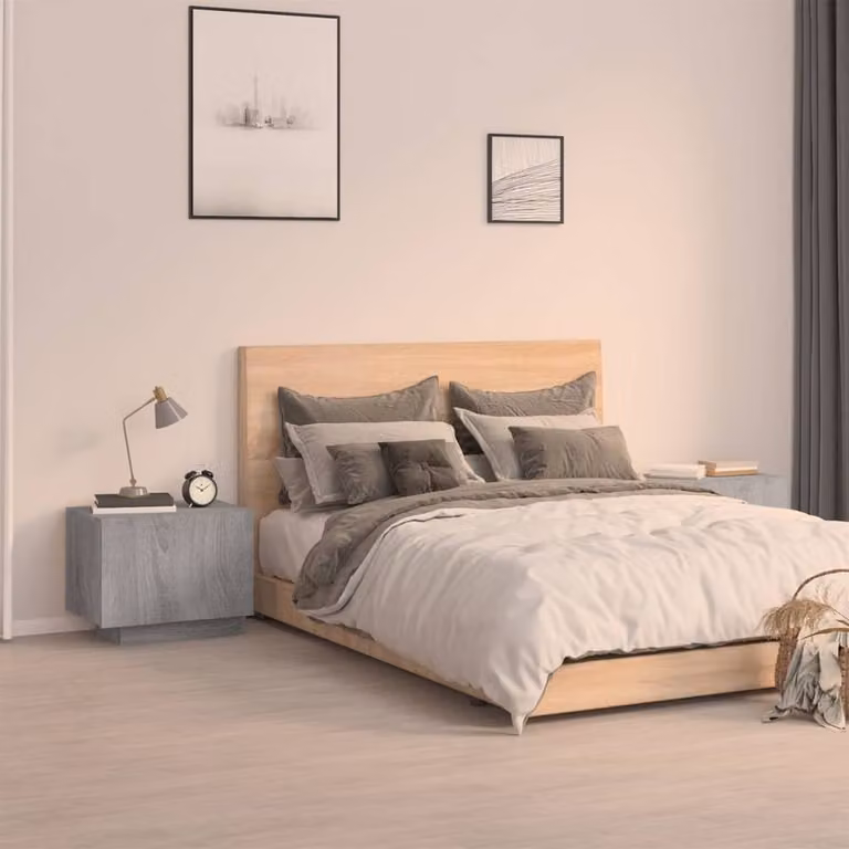 Berkfield Home Decorative Bedside Cabinet in Grey Sonoma, W/D/H: 100 x 35 x 40 cm