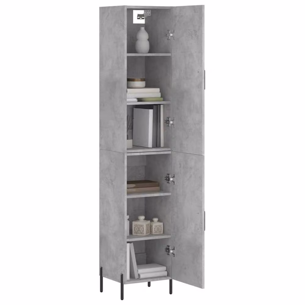 Berkfield Home Highboard in Concrete Grey, H 180 x W 34.5 x D 34 cm – 2