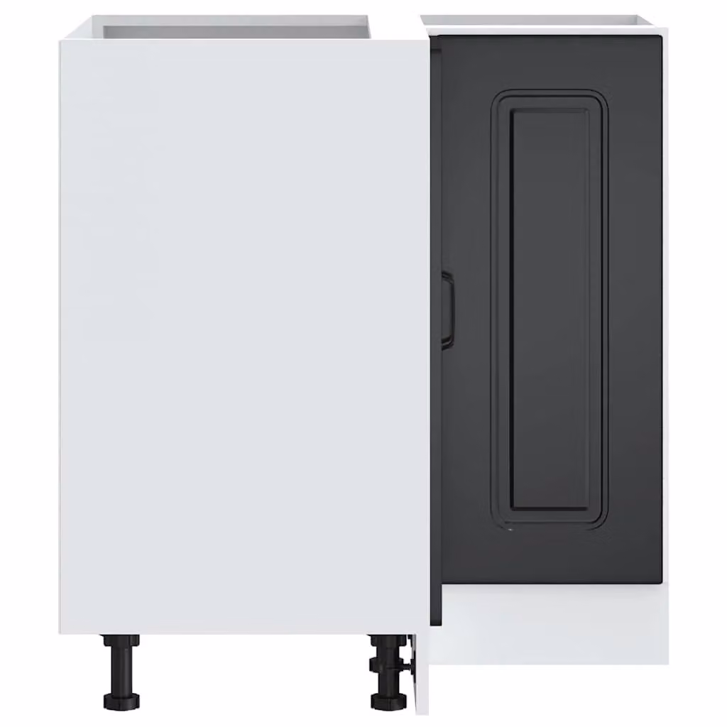 Berkfield Home Kalmar Black Matt Engineered Wood Kitchen Corner Base Cabinet – 3
