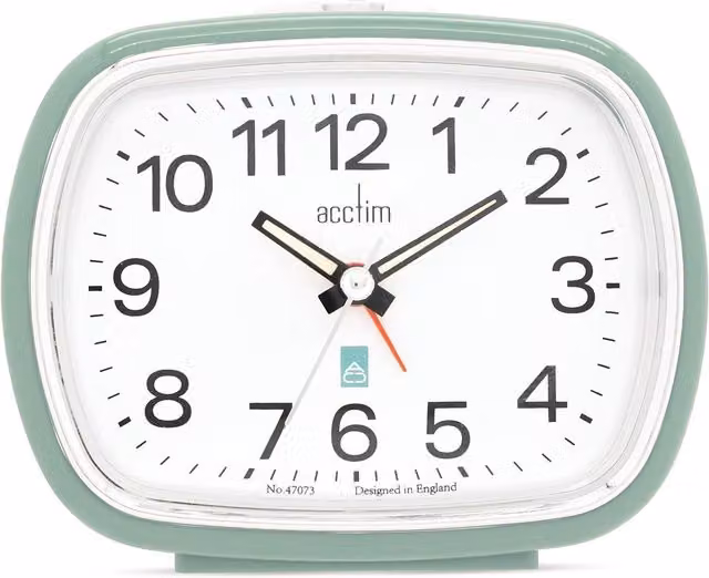 Acctim Camille Analogue Alarm Clock with Quartz Movement and Luminous Hands in Green – 1