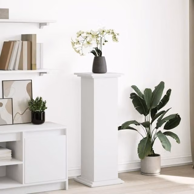 Berkfield Home White Display Stand with Storage, W/D/H: 31 x 30 x 90 cm