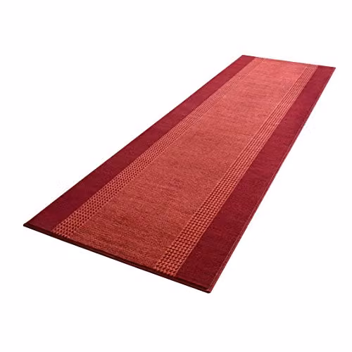 Hanse Home Designer Velours Band Red Polypropylene Bordered Runner Rug W/D/H: 80 x 450 cm – 4