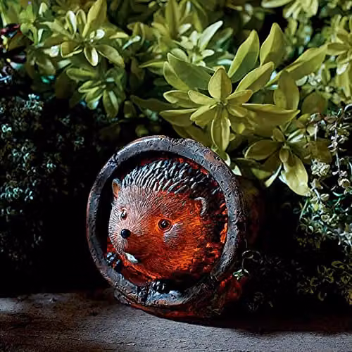 mysmartbuy Hedgehog Solar Light, Brown Polyresin Outdoor Garden Ornament, H x W x D: 14.5 x 11 x 11 cm – 2