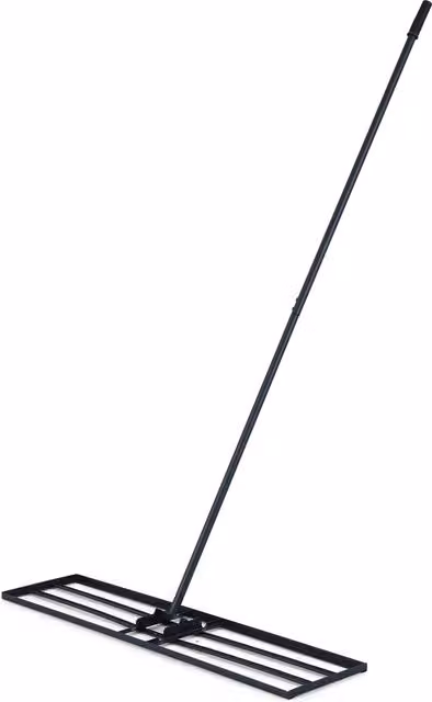 COSTWAY Metal Garden Lawn Leveling Rake in Black