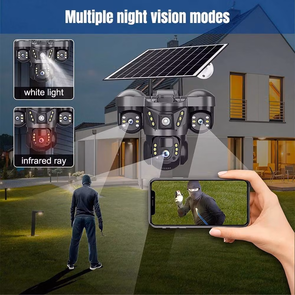 NESTLUNE 15MP 3 Lens Solar WiFi PTZ Security Camera with 10X Zoom, Black – 5