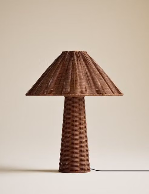 M&S Natural Rattan Scallop Table Lamp