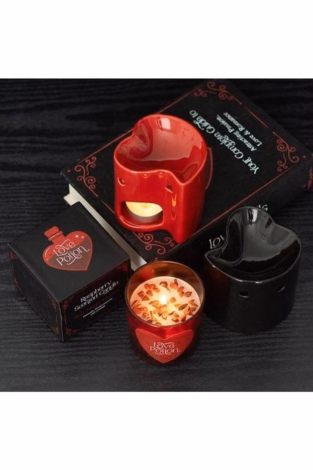 KDMD Red Ceramic Heart Oil Burner and Wax Warmer for Tealights – 3
