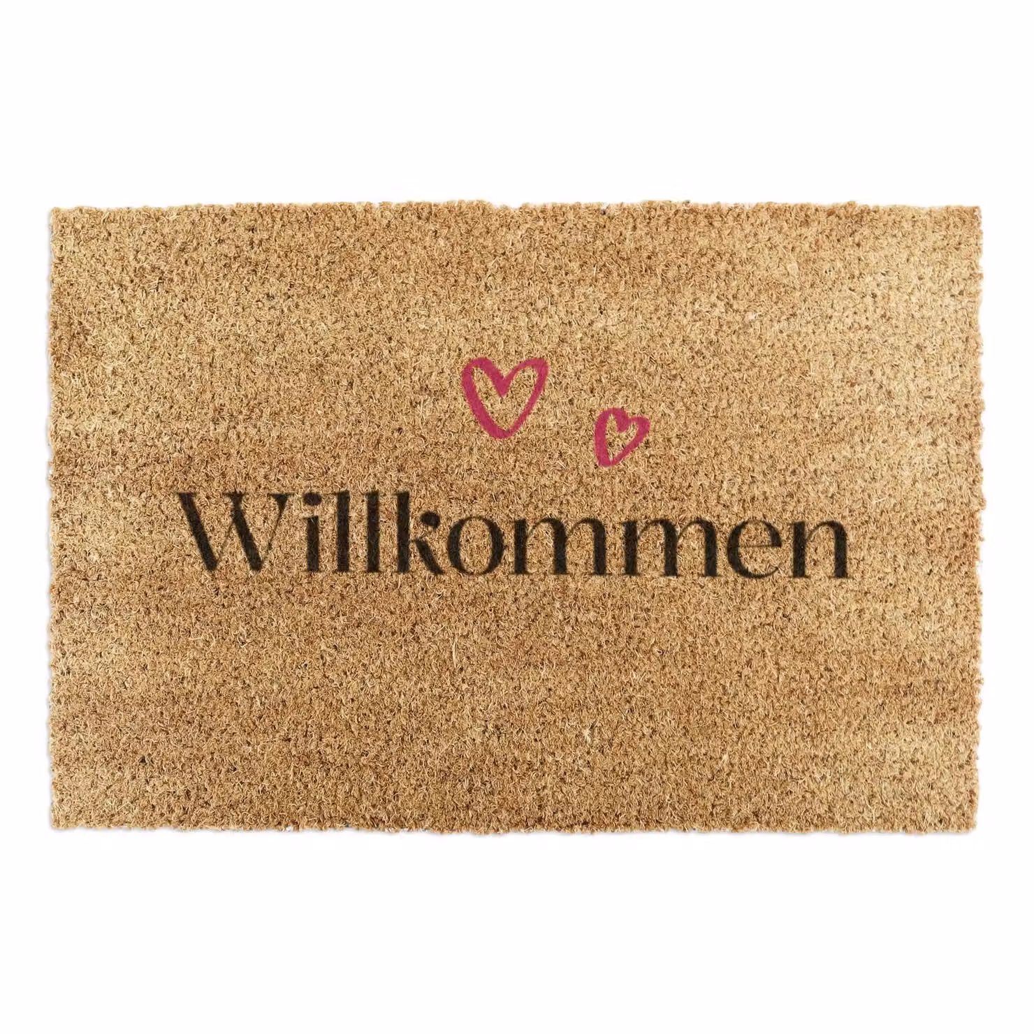 Artsy Mats Willkommen Hearts Doormat in Brown, W/D: 90 x 60 cm – 2