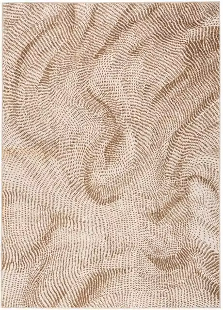 DKNY Central Park West Cep01 Abstract Modern Rug in Beige and Brown, W: 240 cm, D: 300 cm