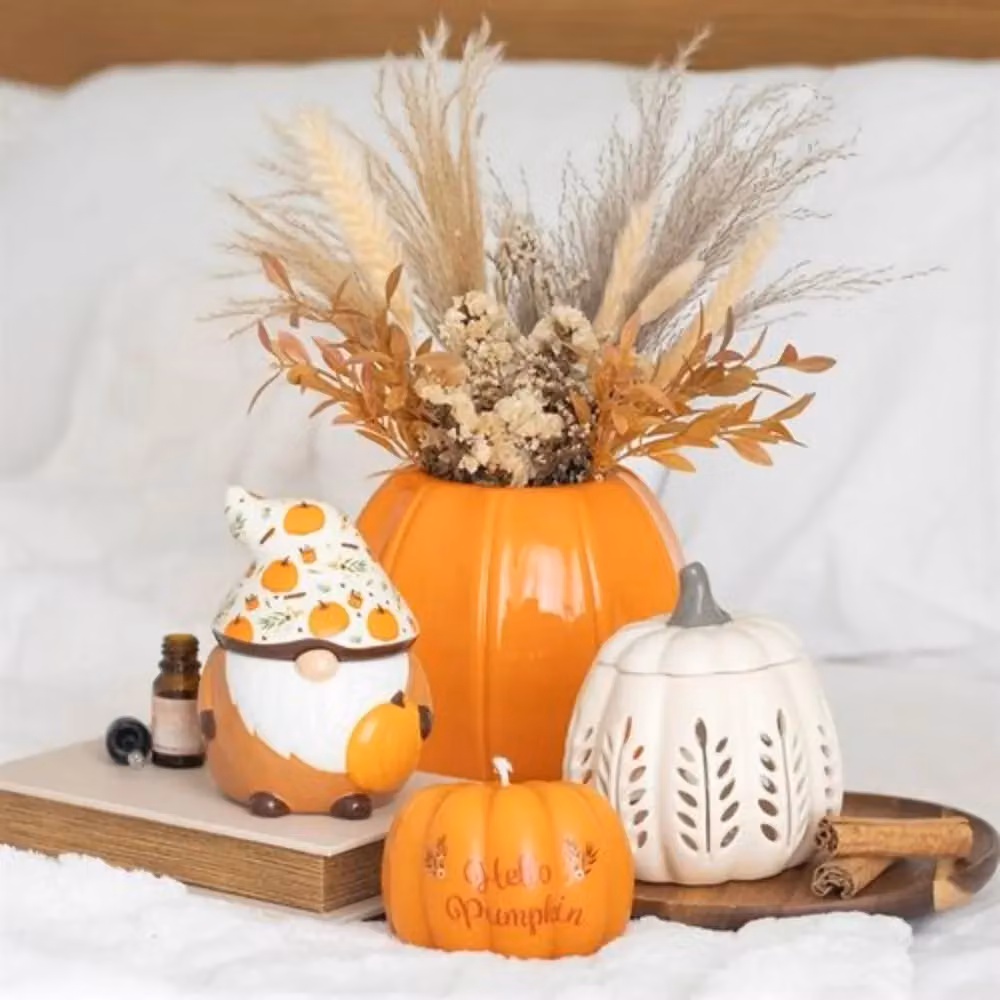 Garden Greatness Hello Pumpkin Shaped Orange Paraffin Wax Candle – 2