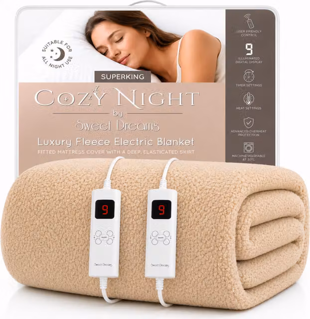 Sweet Dreams Electric Heated Blanket in Beige, W/D/H: 200 x 200 cm