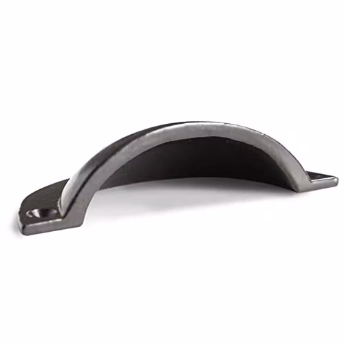 Hammer and Tongs Curved Cabinet Drawer Pulls in Matt Black Iron, Pack of 2, W: 9.5 cm, H: 4.6 cm – 3