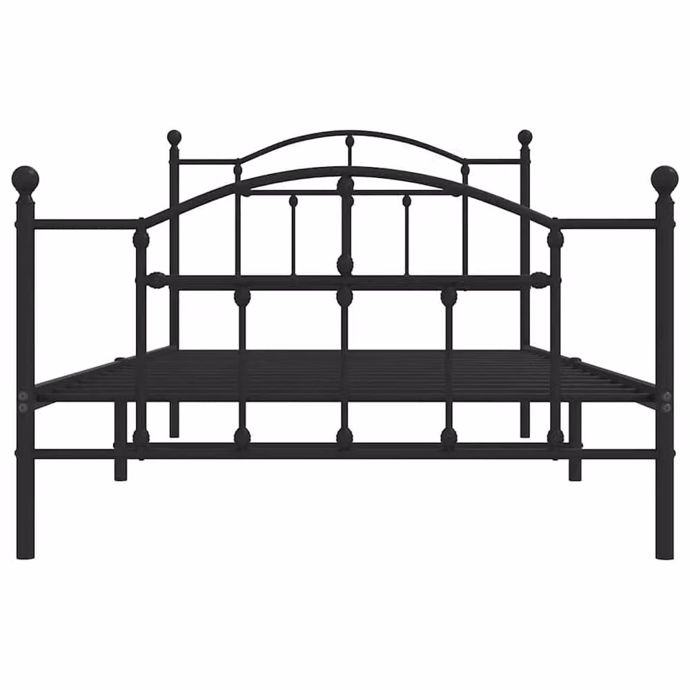 Berkfield Home Metal Bed Frame with Headboard and Footboard in Black, W/D/H: 100 x 200 cm – 3