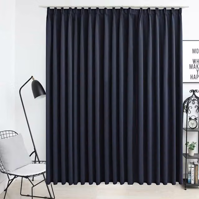 Berkfield Home Anthracite Blackout Curtain with Hooks, W: 290 cm, H: 245 cm