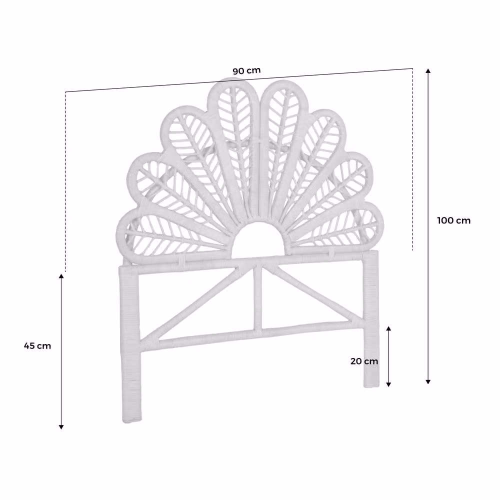 sweeek Natural Rattan Headboard in Beige with Boho Geometric Design – 2