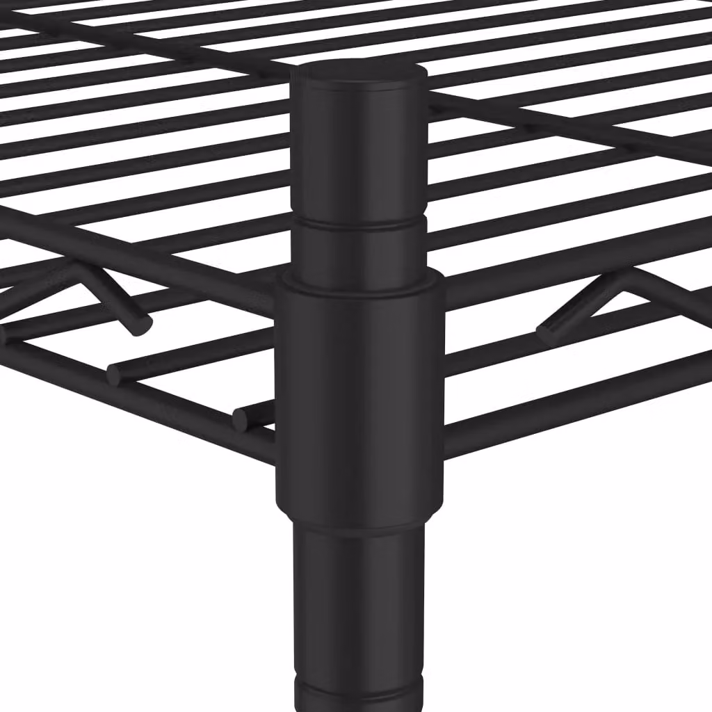 Berkfield Home 3-Tier Metal Storage Rack with Wheels, Black, W/D/H: 60 x 35 x 81 cm – 3