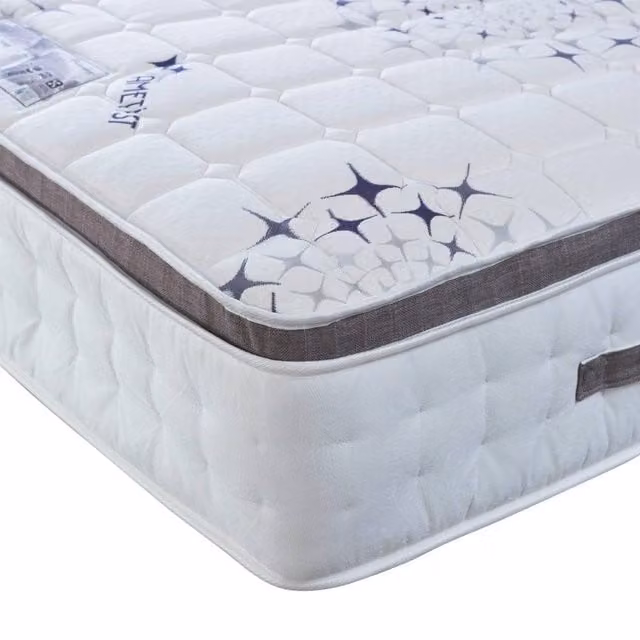 Bedmaster Ametist Crystal 2500 Pocket Sprung Pillow Top Hybrid Mattress in White, W/D/H: 80 x 190 cm
