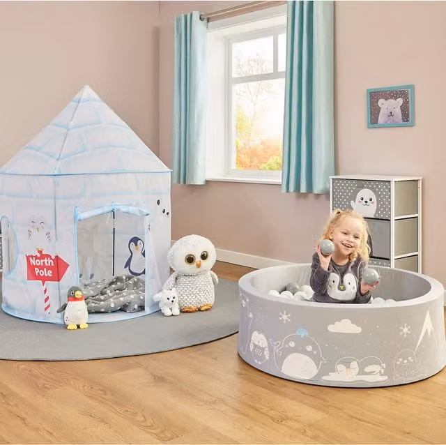 Liberty House Toys Arctic Play Tent and Ball Pit Bundle in Blue and Grey