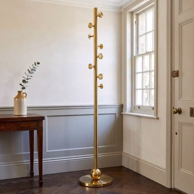 HOME LUXE INTERIOR Luxury Gold Stainless Steel Freestanding Coat Rack Stand, Height: 182 cm
