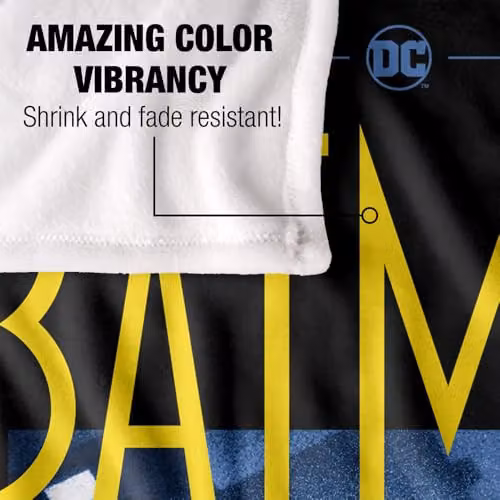 LOGOVISION Batman Caped Crusader Animated Series Shadow Block Super Soft Silky Touch Fleece Throw Blanket, Multicolour, W: 127 cm, D: 152.4 cm – 3