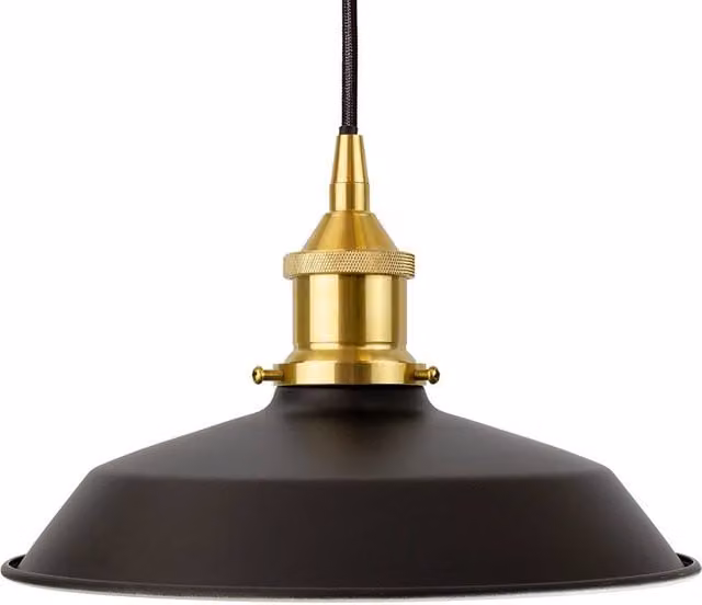 SE Home Trinity Small Metal Pendant Light in Matt Black and Polished Brass