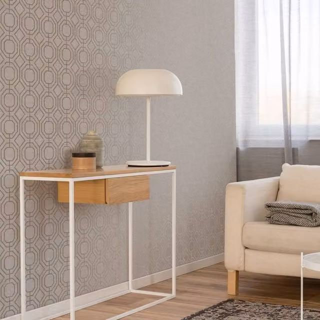 Superfresco Easy Champagne Luxe Geometric Wallpaper in Beige and Gold, Width: 52 cm – 1