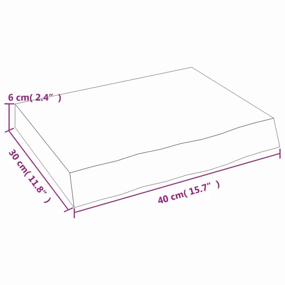 Berkfield Home Beautiful Wall Shelf in Dark Grey, Made from Treated Solid Oak Wood, W/D/H: 40 x 30 x 30 cm – 6
