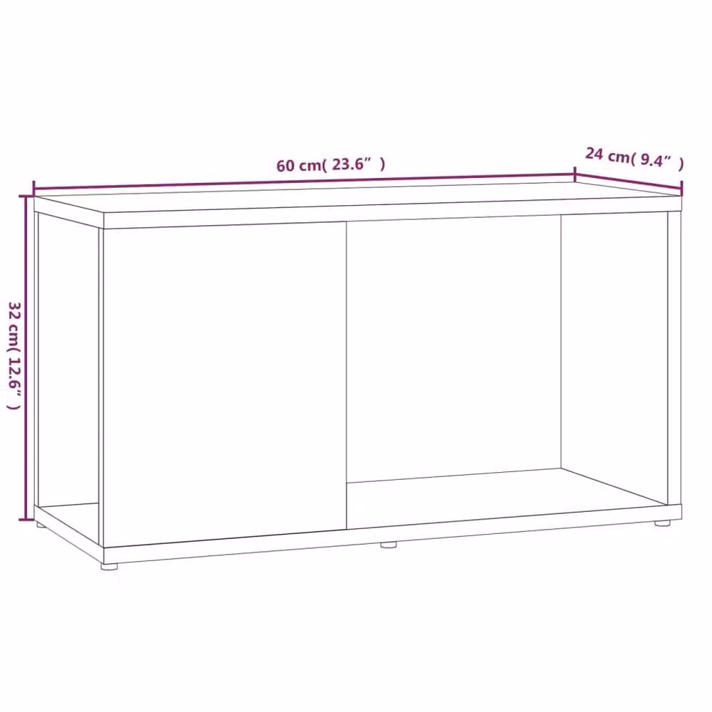 Berkfield Home Modern TV Cabinet in Smoked Oak Brown, W/D/H: 60 x 24 x 32 cm – 5