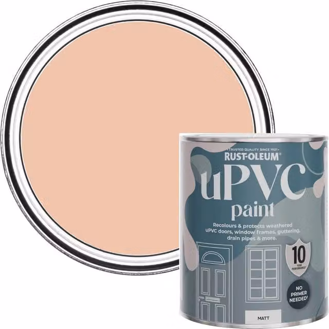 Rust-Oleum Matt Coral Pink Water-Based uPVC Door and Window Paint 0.75 l