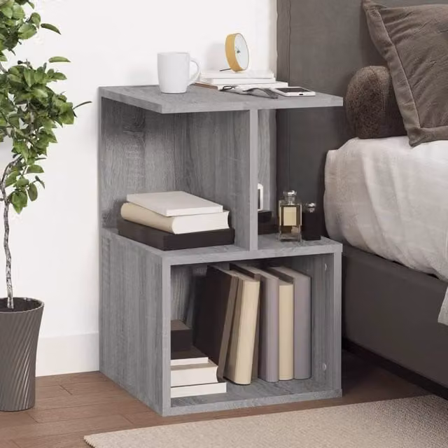 Berkfield Home Elegant Bedside Cabinets, 2 Piece Set in Grey Sonoma, W/D/H: 35 x 35 x 55 cm