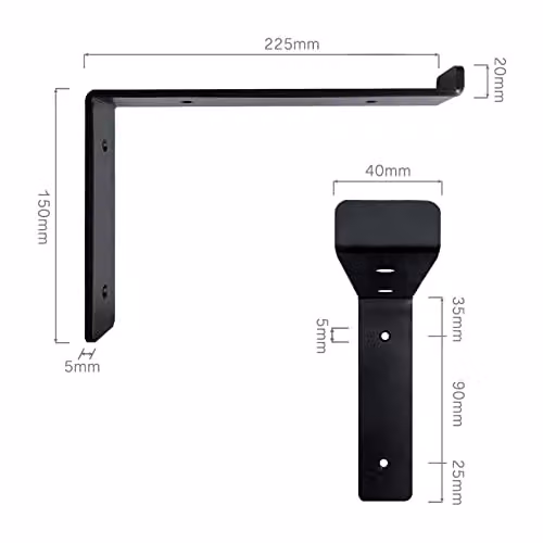DT Ironcraft Set of 4 Heavy Duty Steel Scaffold Shelf Brackets, 225mm, Raw Steel – 2