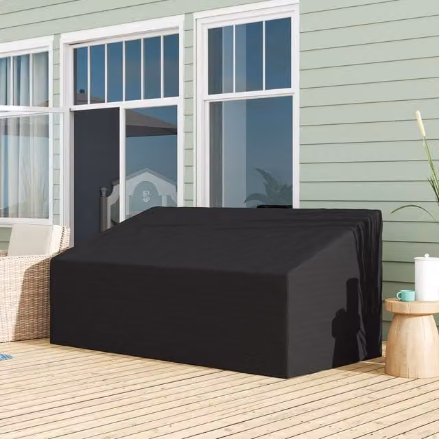 Outsunny Waterproof Oxford Cloth Sofa Cover Protector in Black or Beige