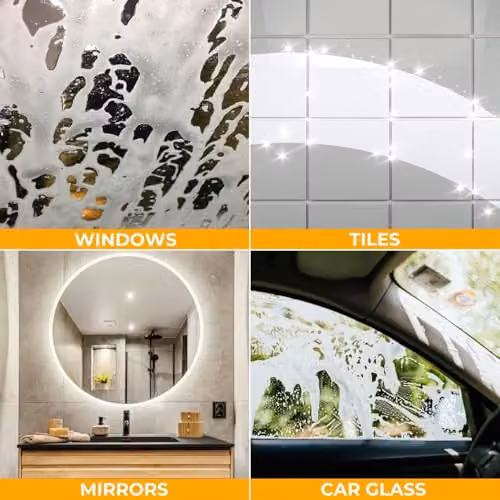 Lazy Tools Lightweight Cordless Window Vac with 280mm Squeegee in White and Orange – 3