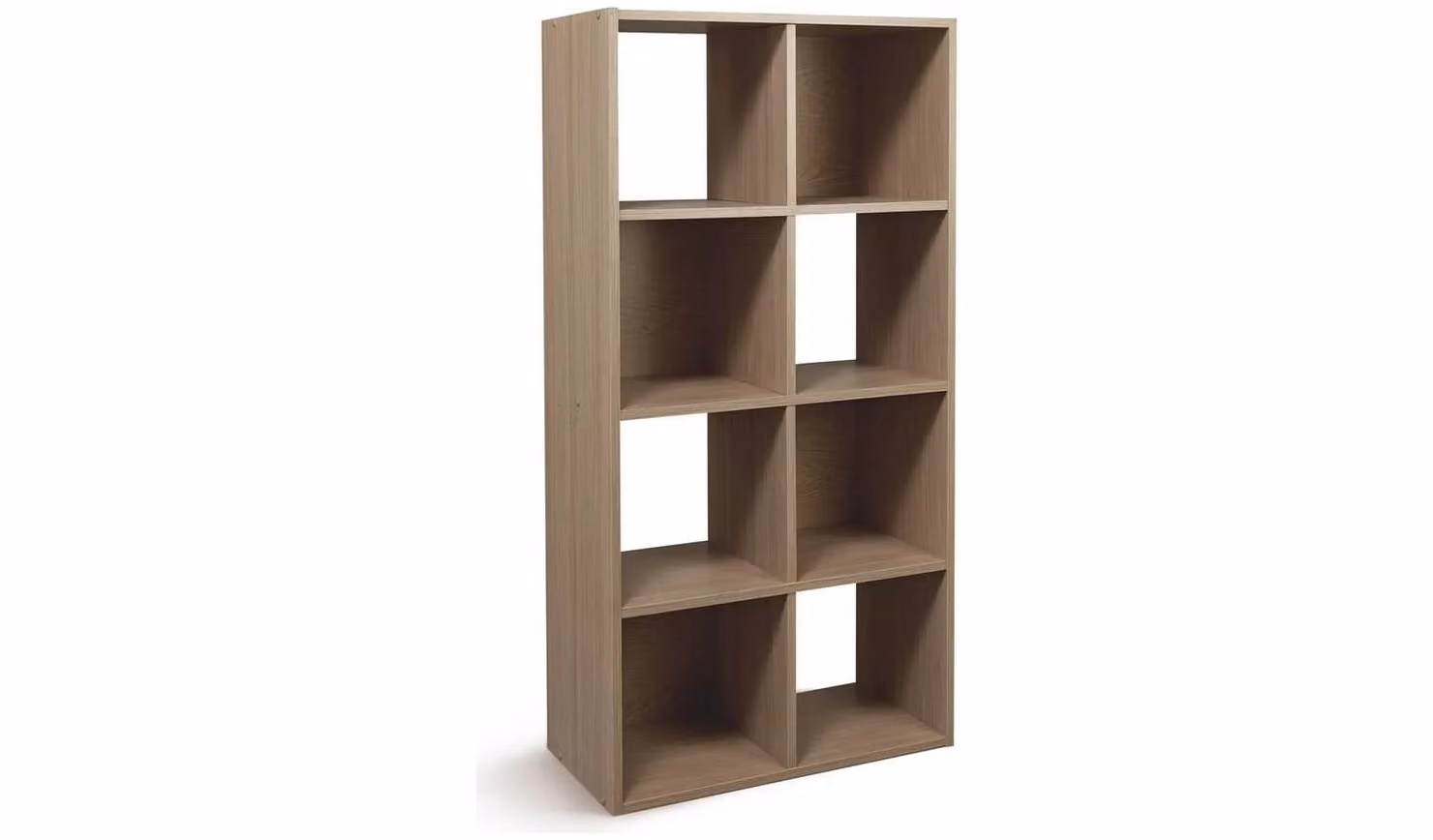 Argos Home Squares 8 Cube Storage Unit, Oak Effect, Brown, W/D/H: 120.8 x 29.5 x 61.2 cm