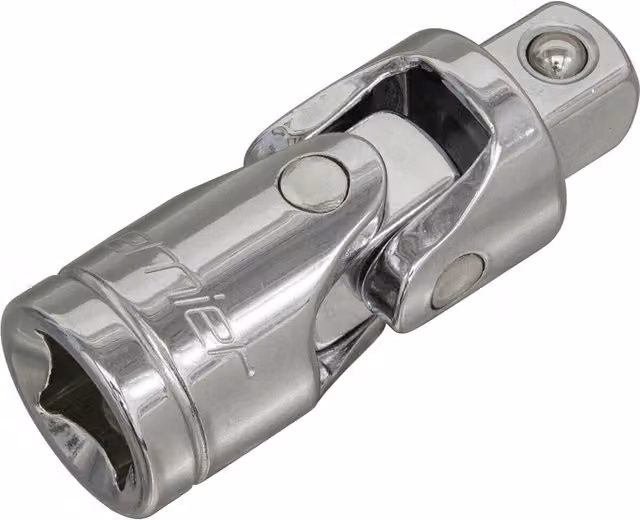 Loops 3/8 inch Square Drive Universal Joint Double Pin Moving Angled Adapter in Chrome Vanadium and Stainless Steel