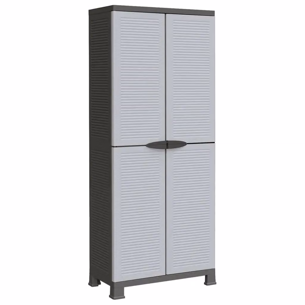 Berkfield Home Plastic Freestanding Cabinet in Grey, W/D/H: 68 x 39 x 171.5 cm – 2