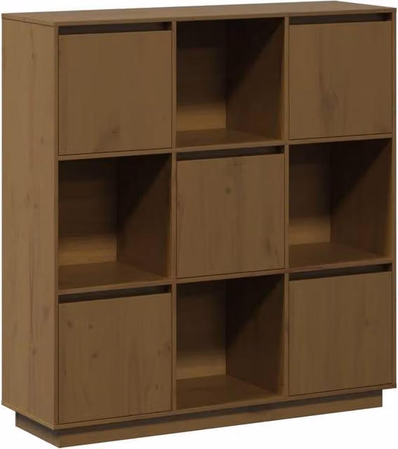 Berkfield Home Highboard in Honey Brown Solid Pine, W: 110.5 cm, D: 35 cm, H: 117 cm – 1