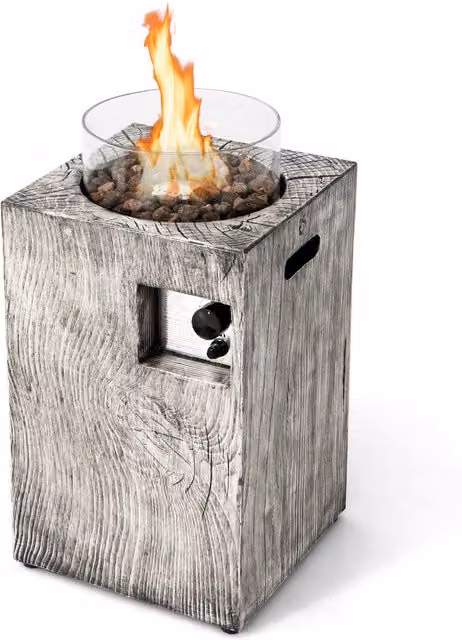 Costway 8.79kW Propane Gas Fire Pit Table in Grey