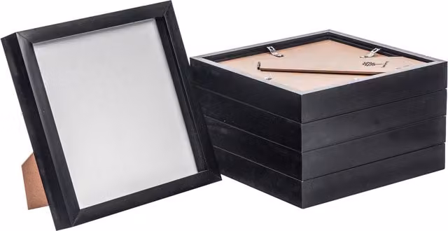 Nicola Spring Pack of 5 Black Square 3D Shadow Box Photo Frames for Crafts and Keepsakes – 9