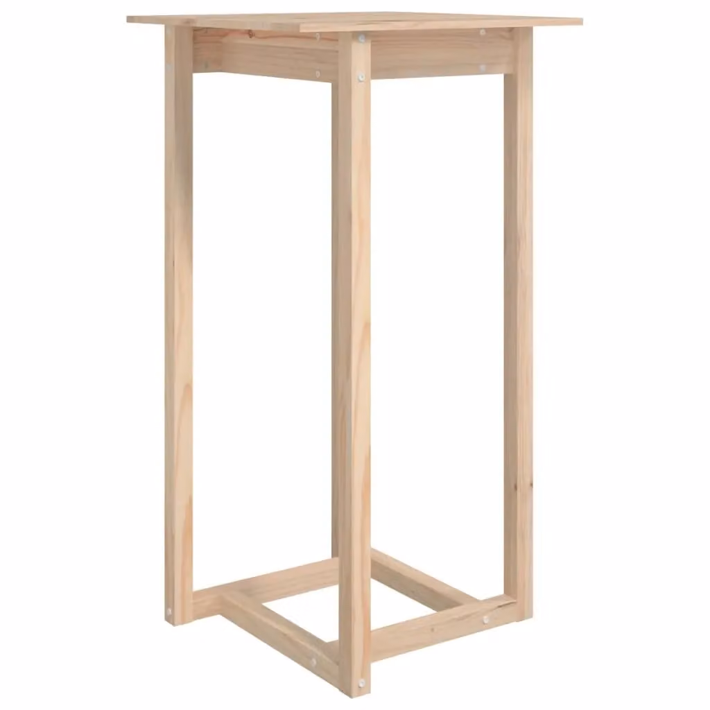 Berkfield Home Rustic Brown Solid Pine Bar Table, W/D/H: 60 x 60 x 110 cm