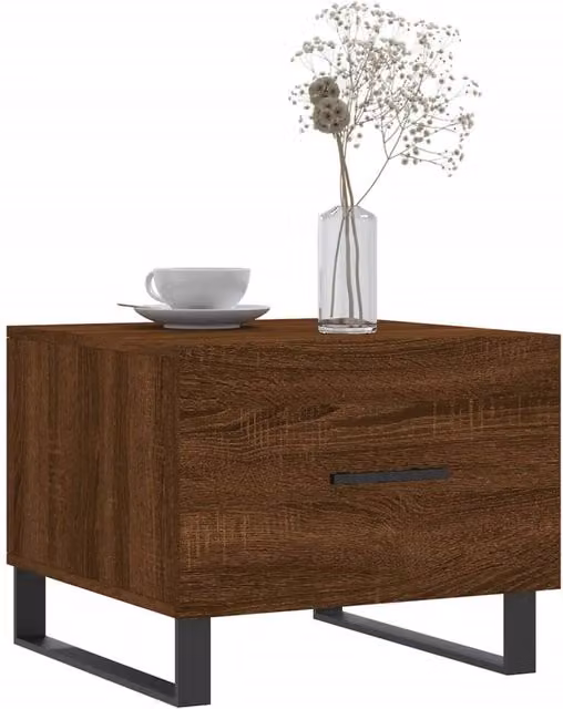 Berkfield Home Decorative Coffee Table in Brown Oak, W/D/H: 50 x 50 x 40 cm