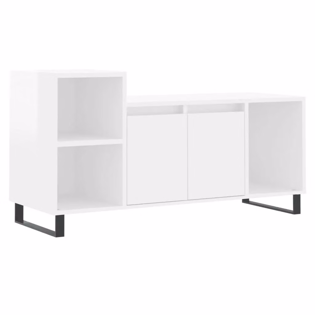 Berkfield Home Modern High Gloss White TV Cabinet W/D/H: 100 x 35 x 55 cm – 2