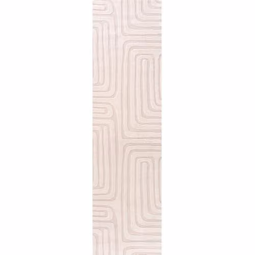 THE RUGS Loft Collection Modern Textured Geometric Living Room Rug in Beige, W: 80 cm, L: 300 cm