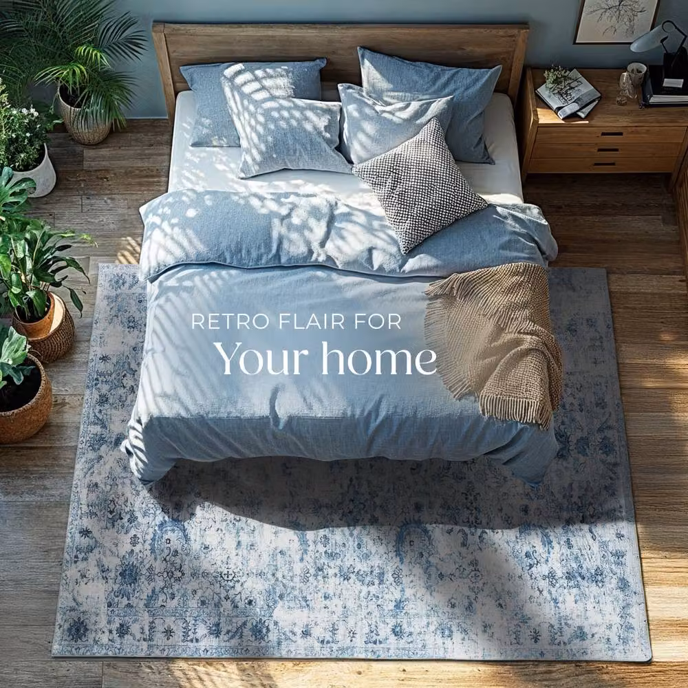 tectake Amara Vintage Abstract Rug, Blue, W: 160 cm, D: 230 cm – 2