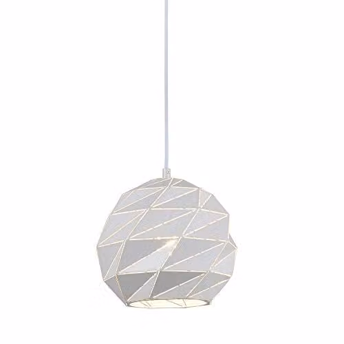 Netlighting Modern White Suspended Pendant Light with E27 Bulb Holder