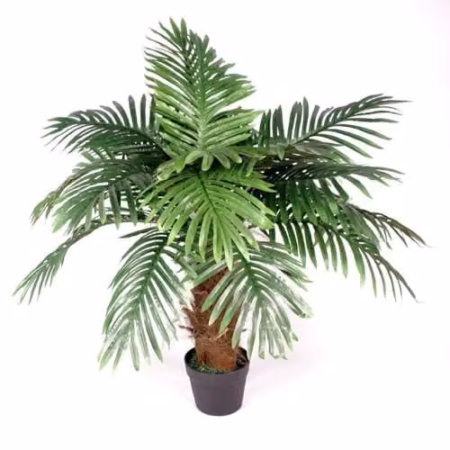 Leaf Artificial Princess Palm Tree with Green Leaves and Brown Trunk, Height: 100 cm