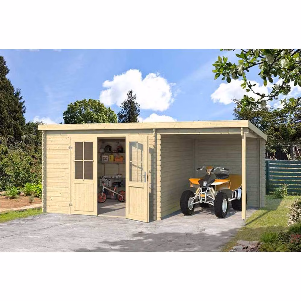 Lasita Maja Ltd Tampa Log Cabin Wooden Garden Room and Home Office in Brown, W: 319 cm, H: 210.9 cm, L: 501 cm – 3